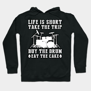 Drumming Wanderlust Cake: Savor Life's Beats and Treats! Hoodie